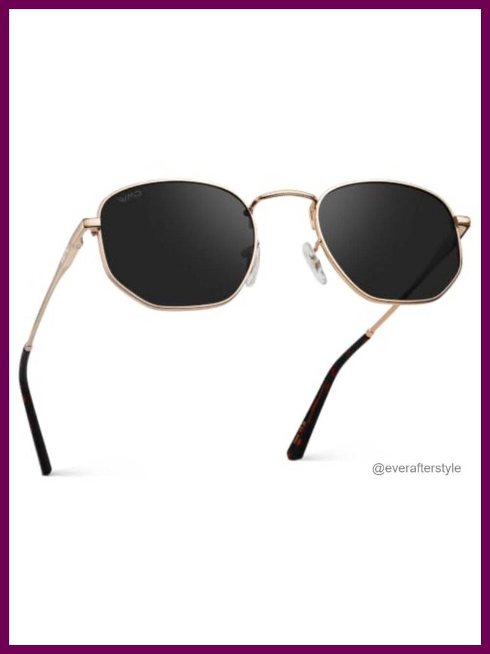 Polarized Rounded Hexagon Retro Sunglasses with Stainless Steel Frame